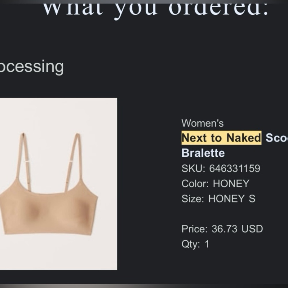 Abercrombie and Fitch next to naked scoopneck bralette